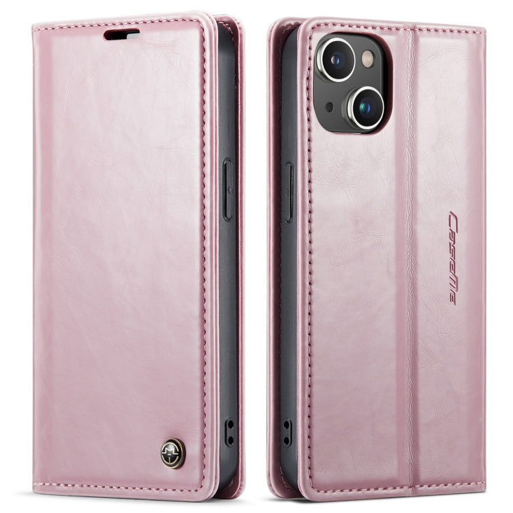 For iPhone 14 Plus CaseMe 003 Crazy Horse Texture Leather Phone Case(Rose Gold) - iPhone 14 Plus Cases by CaseMe | Online Shopping South Africa | PMC Jewellery | Buy Now Pay Later Mobicred