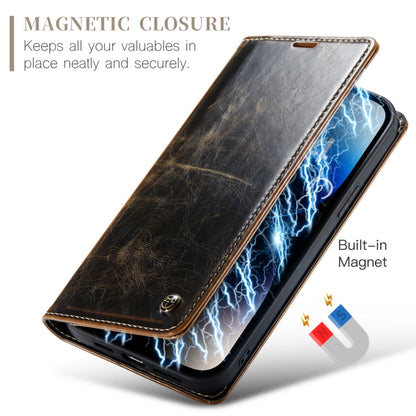 For iPhone 14 Pro Max CaseMe 003 Crazy Horse Texture Leather Phone Case(Coffee) - iPhone 14 Pro Max Cases by CaseMe | Online Shopping South Africa | PMC Jewellery | Buy Now Pay Later Mobicred