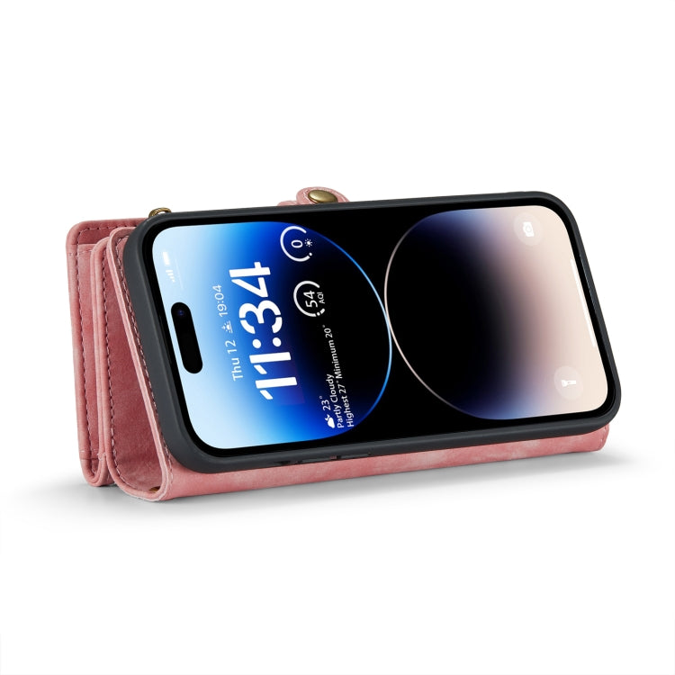 For iPhone 14 Pro Max CaseMe 008 Detachable Multifunctional Leather Phone Case(Pink) - iPhone 14 Pro Max Cases by CaseMe | Online Shopping South Africa | PMC Jewellery | Buy Now Pay Later Mobicred