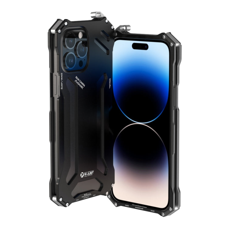 For iPhone 14 Pro R-JUST RJ17 Shockproof Armor Metal Phone Case(Black) - iPhone 14 Pro Cases by R-JUST | Online Shopping South Africa | PMC Jewellery
