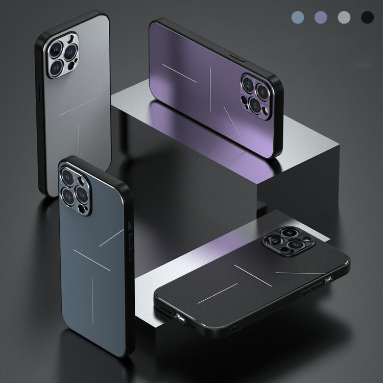 For iPhone 14 Plus R-JUST RJ52 3-Line Style Metal TPU Shockproof Phone Case(Purple) - iPhone 14 Plus Cases by R-JUST | Online Shopping South Africa | PMC TechLife