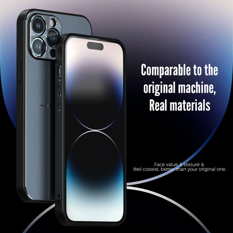 For iPhone 14 Plus R-JUST RJ52 3-Line Style Metal TPU Shockproof Phone Case(Black) - iPhone 14 Plus Cases by R-JUST | Online Shopping South Africa | PMC TechLife | Buy Now Pay Later Mobicred