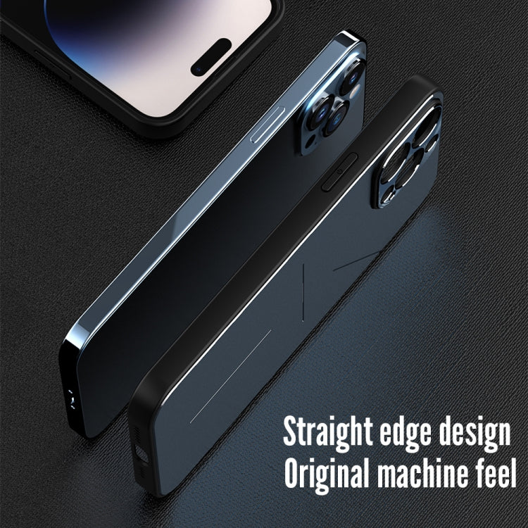 For iPhone 14 Plus R-JUST RJ52 3-Line Style Metal TPU Shockproof Phone Case(Black) - iPhone 14 Plus Cases by R-JUST | Online Shopping South Africa | PMC Jewellery