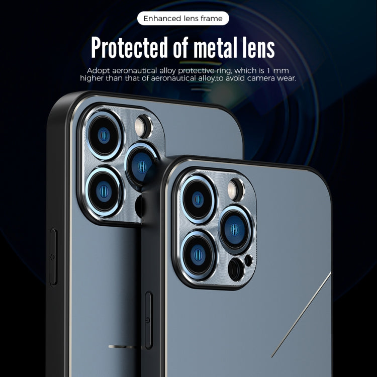 For iPhone 14 Pro Max R-JUST RJ52 3-Line Style Metal TPU Shockproof Phone Case(Black) - iPhone 14 Pro Max Cases by R-JUST | Online Shopping South Africa | PMC TechLife | Buy Now Pay Later Mobicred