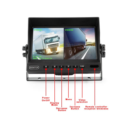 Bus 7 inch IPS Two-split Desktop Monitor - Rearview Monitors by PMC Jewellery | Online Shopping South Africa | PMC Jewellery | Buy Now Pay Later Mobicred