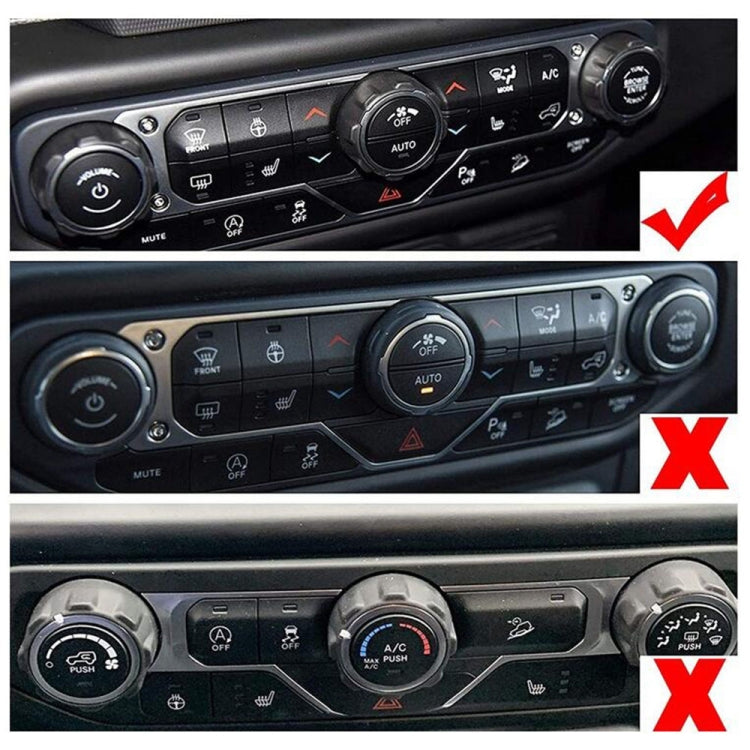 For Jeep Wrangler 2018-2021 4 in 1 Car Air Conditioner Switch Headlight Button Knob Cover Trim(Blue) - Decoration Rings by PMC TechLife | Online Shopping South Africa | PMC TechLife | Buy Now Pay Later Mobicred