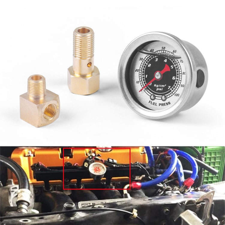 For Honda Civic Car Modification Fuel Pressure Gauge 0-100PSI(Black) - Car Modification by PMC TechLife | Online Shopping South Africa | PMC TechLife | Buy Now Pay Later Mobicred
