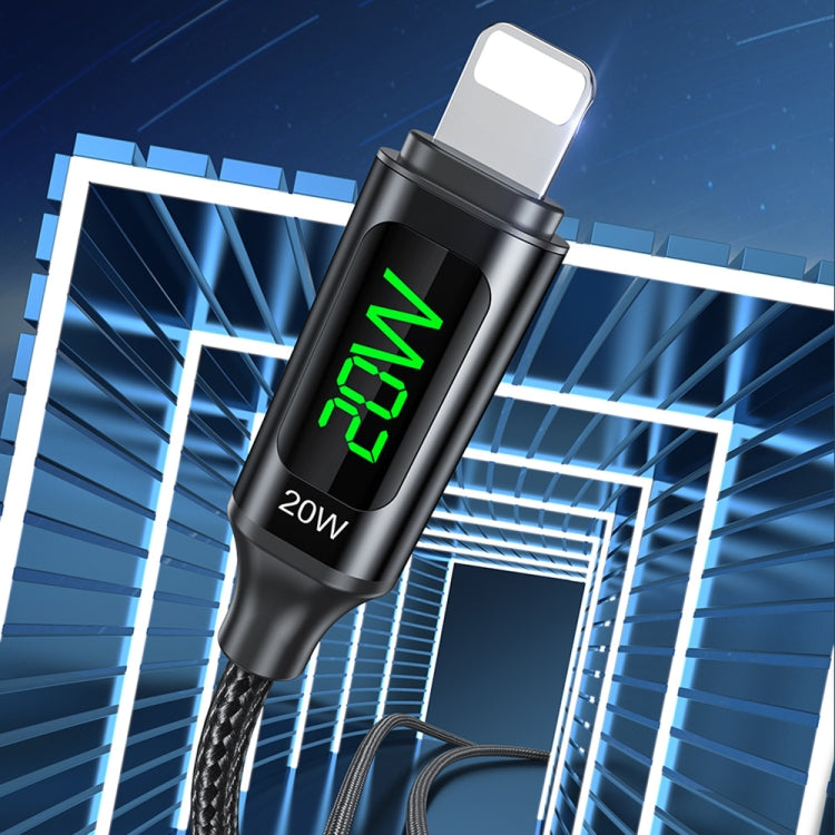 awei CL-123L 1m USB-C / Type-C to 8Pin Digital Display Data Fast Charging Cable - 2 in 1 Cable by awei | Online Shopping South Africa | PMC Jewellery | Buy Now Pay Later Mobicred