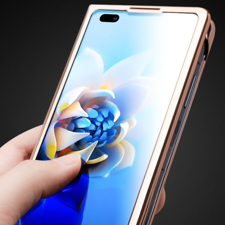 For Huawei Mate X2 QIALINO 2 in 1 Crocodile Pattern Genuine Leather + PC Phone Case(Brown) - free shipping - PMC TechLife - Order now!