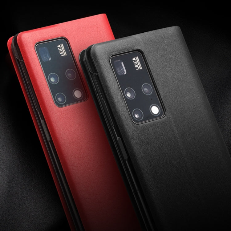 For Huawei Mate X2 QIALINO Genuine Leather Side Window View Smart Phone Case(Red) - free shipping - PMC TechLife - Order now!