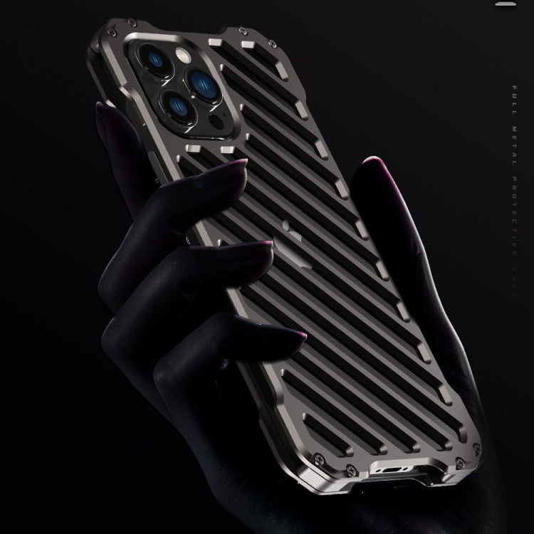 For iPhone 14 Plus R-JUST Breathable Armor Phone Case(Silver Grey) - iPhone 14 Plus Cases by R-JUST | Online Shopping South Africa | PMC Jewellery