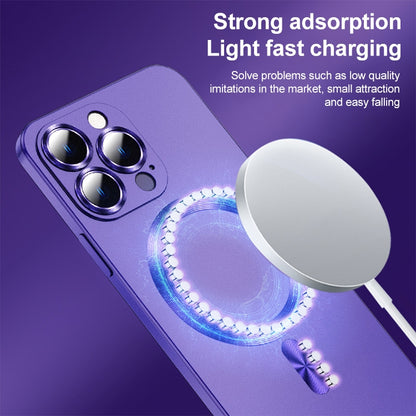 For iPhone 14 Plus Liquid Lens Protector Magsafe Phone Case(Dark Purple) - iPhone 14 Plus Cases by PMC Jewellery | Online Shopping South Africa | PMC Jewellery