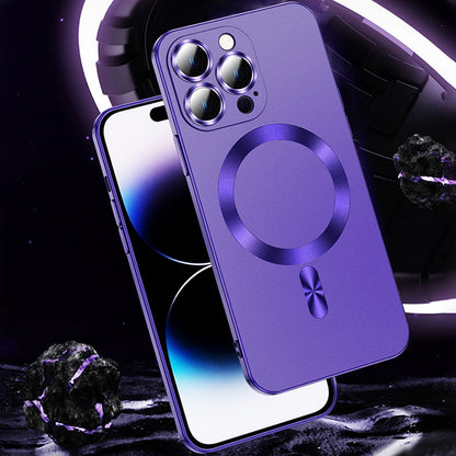 For iPhone 14 Pro Liquid Lens Protector Magsafe Phone Case(Dark Purple) - iPhone 14 Pro Cases by PMC Jewellery | Online Shopping South Africa | PMC Jewellery