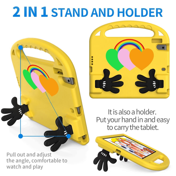 For Lenovo Tab M10 FHD TB-X605FC 10.1 Love Small Palm Holder EVA Tablet Case(Yellow) - Lenovo by PMC TechLife | Online Shopping South Africa | PMC TechLife | Buy Now Pay Later Mobicred