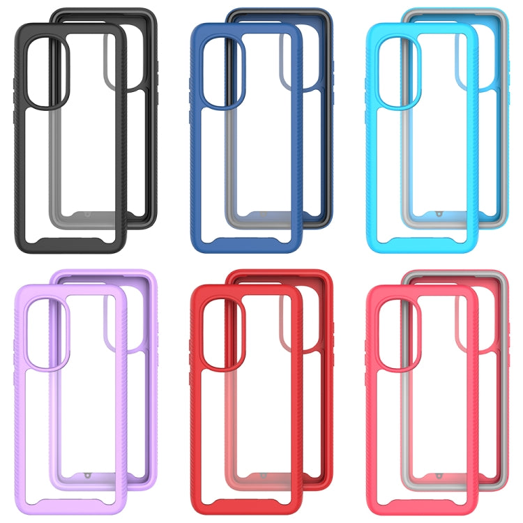 For Motorola Moto Edge 2022 Starry Sky Solid Color TPU Clear PC Phone Case(Black) - Motorola Cases by PMC TechLife | Online Shopping South Africa | PMC TechLife