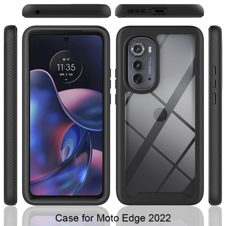 For Motorola Moto Edge 2022 Starry Sky Solid Color TPU Clear PC Phone Case(Black) - Motorola Cases by PMC TechLife | Online Shopping South Africa | PMC TechLife