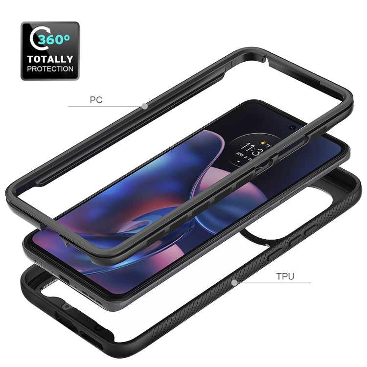 For Motorola Moto Edge 2022 Starry Sky Solid Color TPU Clear PC Phone Case(Black) - Motorola Cases by PMC TechLife | Online Shopping South Africa | PMC TechLife