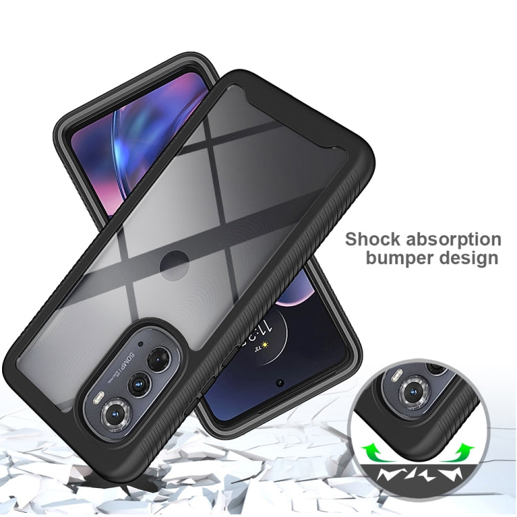For Motorola Moto Edge 2022 Starry Sky Solid Color TPU Clear PC Phone Case(Black) - Motorola Cases by PMC TechLife | Online Shopping South Africa | PMC TechLife