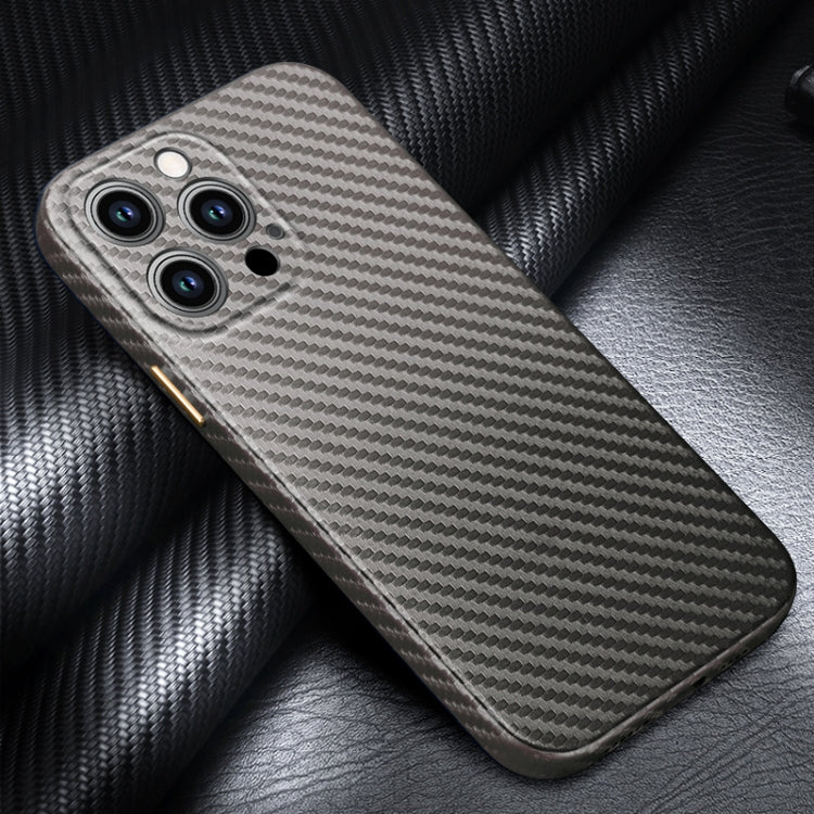 For iPhone 14 Pro R-JUST Carbon Fiber Texture Kevlar Phone Case(Grey) - iPhone 14 Pro Cases by R-JUST | Online Shopping South Africa | PMC Jewellery