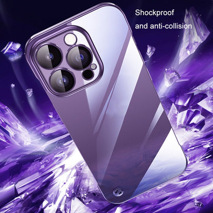 For iPhone 14 Plus Electroplating Frameless Clear PC Phone Case(Purple) - iPhone 14 Plus Cases by PMC Jewellery | Online Shopping South Africa | PMC Jewellery | Buy Now Pay Later Mobicred