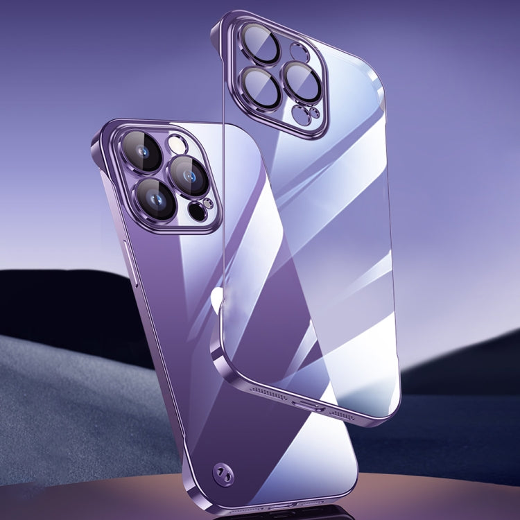 For iPhone 14 Pro Max Electroplating Frameless Clear PC Phone Case(Silver) - free shipping - PMC Jewellery - Order now!