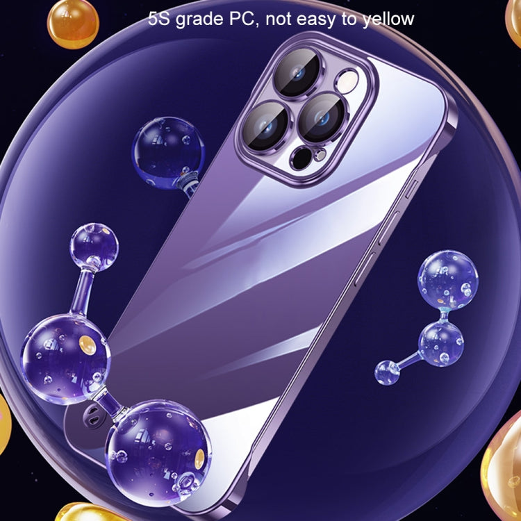 For iPhone 14 Pro Max Electroplating Frameless Clear PC Phone Case(Transparent) - iPhone 14 Pro Max Cases by PMC Jewellery | Online Shopping South Africa | PMC Jewellery | Buy Now Pay Later Mobicred