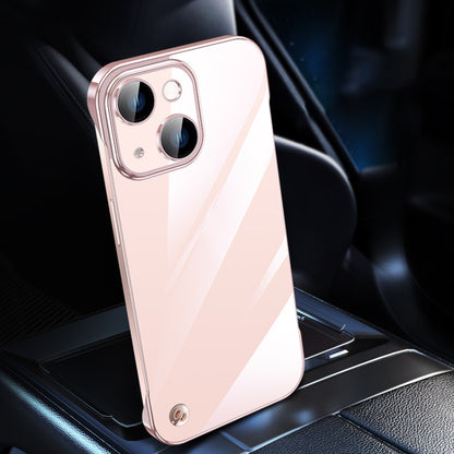 For iPhone 13 Electroplating Frameless Clear PC Phone Case(Pink) - iPhone 13 Cases by PMC Jewellery | Online Shopping South Africa | PMC Jewellery | Buy Now Pay Later Mobicred