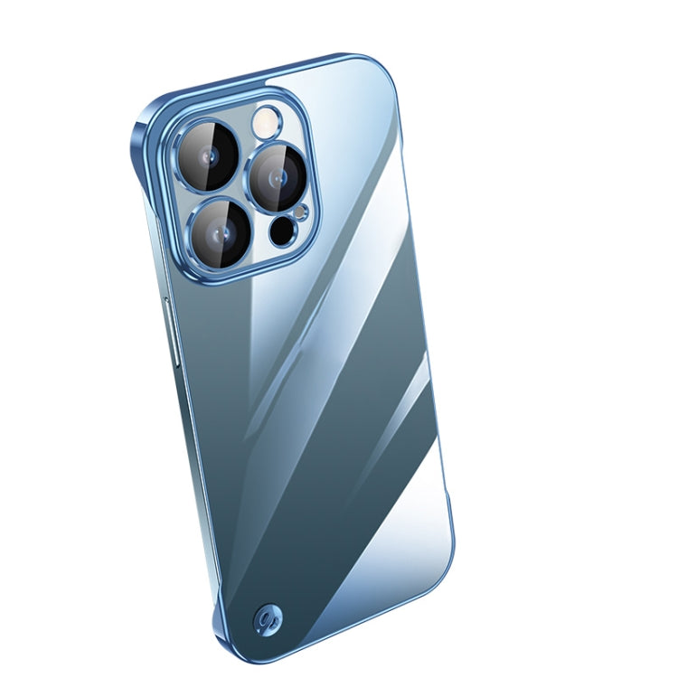 For iPhone 12 Pro Electroplating Frameless Clear PC Phone Case(Sierra Blue) - iPhone 12 / 12 Pro Cases by PMC Jewellery | Online Shopping South Africa | PMC Jewellery | Buy Now Pay Later Mobicred