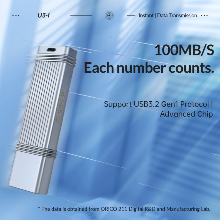 ORICO 128GB Type-C USB3.2 Gen1 USB Flash Drive, Read 260MB/s, Write 50MB/s (Silver) - free shipping - PMC Jewellery - Order now!