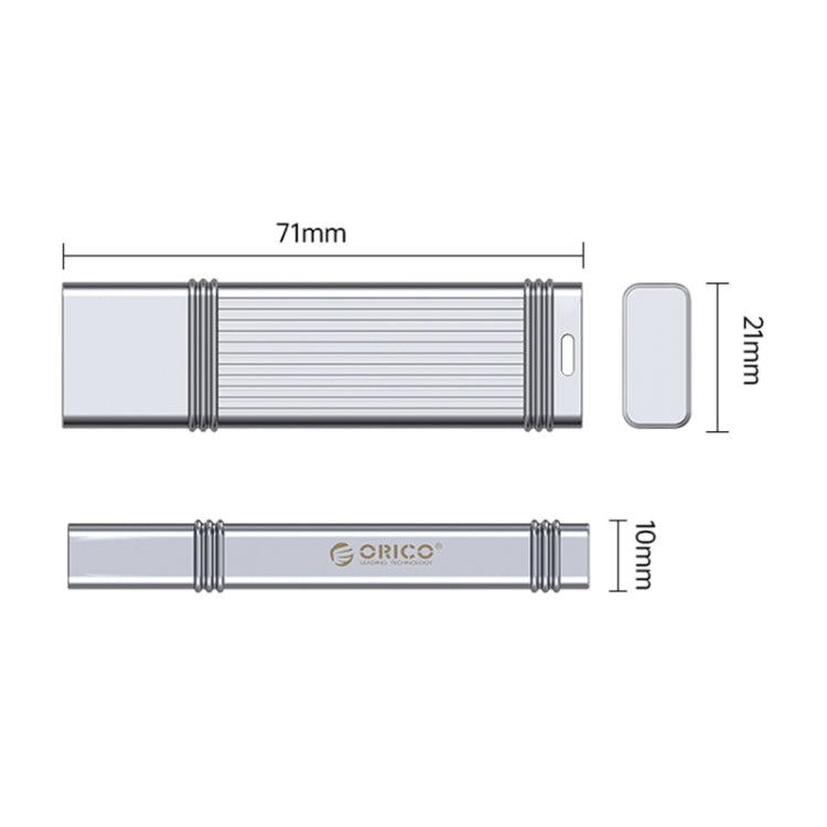 ORICO 256GB Type-C USB3.2 Gen1 USB Flash Drive, Read 260MB/s, Write 50MB/s (Silver) - USB Flash Drives by ORICO | Online Shopping South Africa | PMC Jewellery | Buy Now Pay Later Mobicred