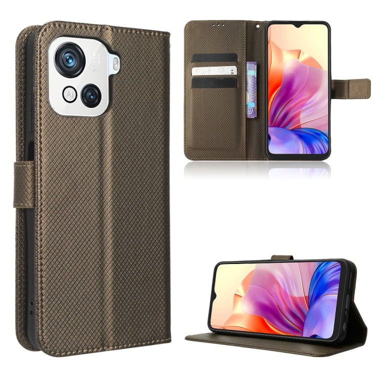 For Blackview OSCAL C80 Diamond Texture Leather Phone Case(Brown) - More Brand by PMC Jewellery | Online Shopping South Africa | PMC Jewellery | Buy Now Pay Later Mobicred