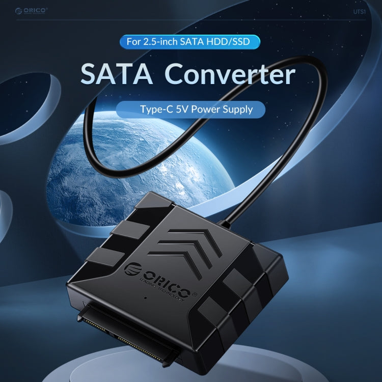 ORICO UTS1 Type-C / USB-C USB 3.0 2.5-inch SATA HDD Adapter with 12V 2A Power Adapter, Cable Length:0.5m(AU Plug) - free shipping - PMC Jewellery - Order now!