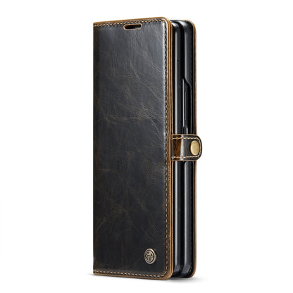 For Samsung Galaxy Z Fold4 CaseMe 003 Crazy Horse Texture Leather Phone Case(Coffee) - Galaxy Z Fold4 5G Cases by CaseMe | Online Shopping South Africa | PMC Jewellery | Buy Now Pay Later Mobicred