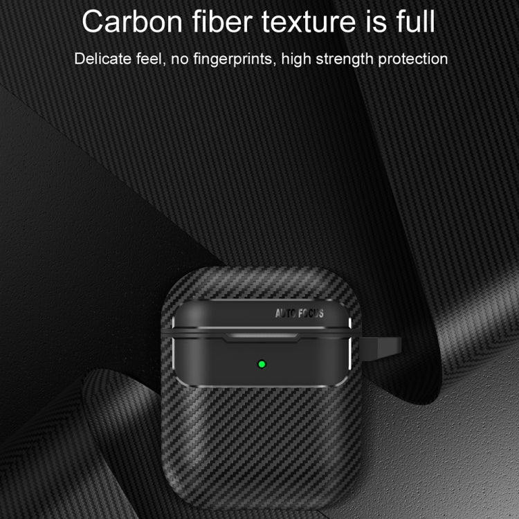 For AirPods 1 / 2 Carbon Fiber Texture Anti-fall Earphone Protective Case(Grey) - For AirPods 1/2 by PMC Jewellery | Online Shopping South Africa | PMC Jewellery | Buy Now Pay Later Mobicred