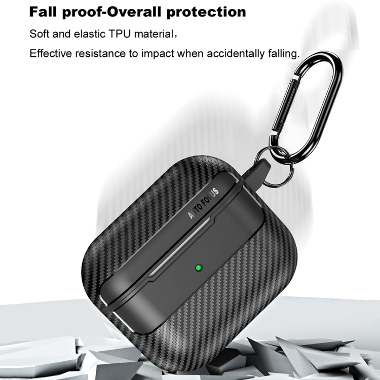 For AirPods 3 Carbon Fiber Texture Anti-fall Earphone Protective Case(Black) - For AirPods 3 by PMC Jewellery | Online Shopping South Africa | PMC Jewellery | Buy Now Pay Later Mobicred