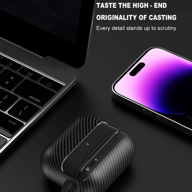 For AirPods 3 Carbon Fiber Texture Anti-fall Earphone Protective Case(Blue) - For AirPods 3 by PMC Jewellery | Online Shopping South Africa | PMC Jewellery | Buy Now Pay Later Mobicred