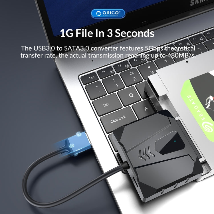 ORICO UTS2 USB 3.0 2.5-inch SATA HDD Adapter with 12V 2A Power Adapter, Cable Length:1m(AU Plug) - USB to IDE / SATA by ORICO | Online Shopping South Africa | PMC Jewellery | Buy Now Pay Later Mobicred