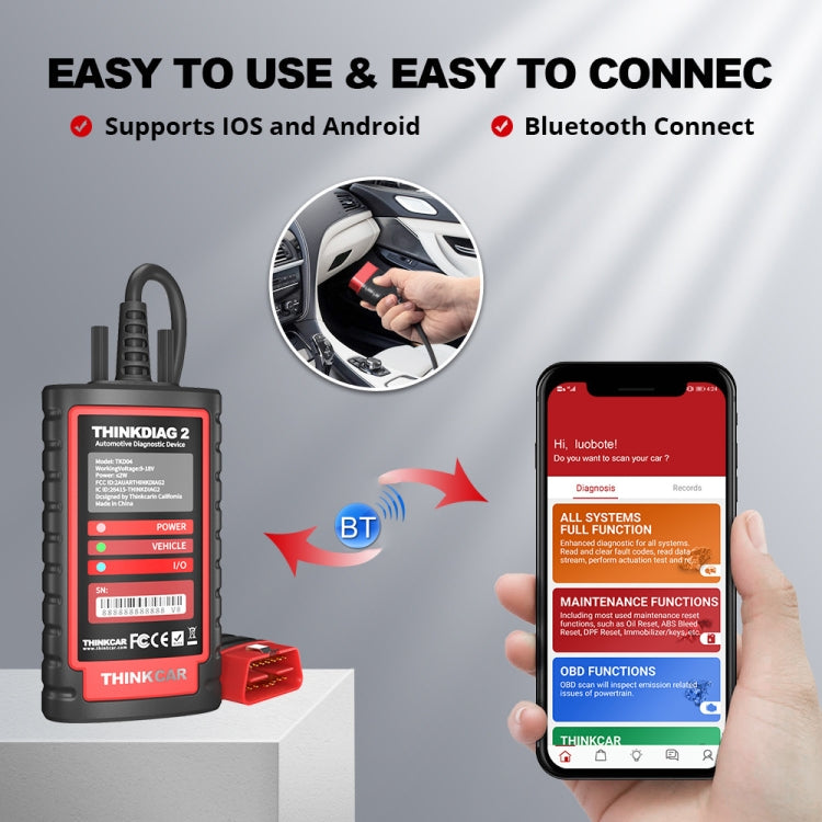 THINKCAR ThinkDiag 2 SP164-V Car Full System Diagnosis OBD2 Scanner - Code Readers & Scan Tools by PMC TechLife | Online Shopping South Africa | PMC TechLife | Buy Now Pay Later Mobicred