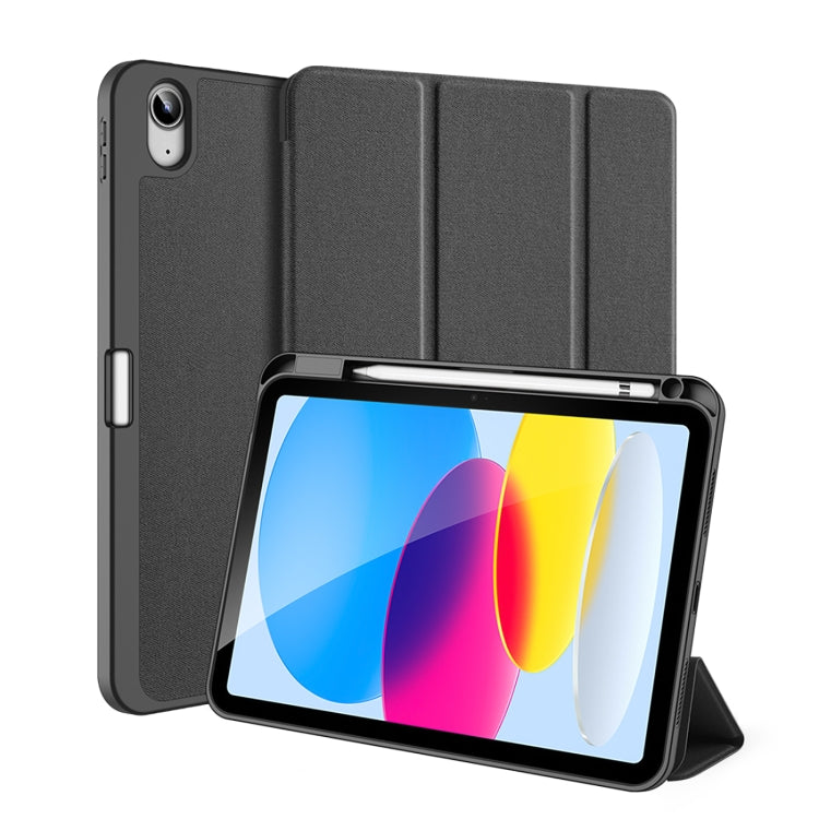 For iPad 10th Gen 10.9 2022 DUX DUCIS Domo Series Magnetic Flip Leather Tablet Case(Black) - iPad 10th Gen 10.9 Cases by DUX DUCIS | Online Shopping South Africa | PMC Jewellery | Buy Now Pay Later Mobicred