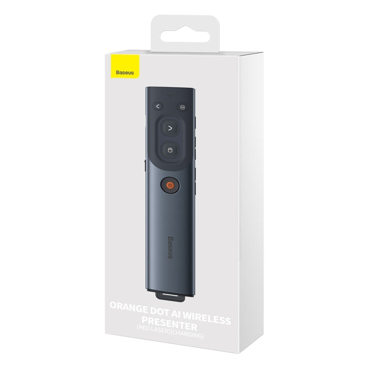 Baseus WKCD020013 Red Laser Wireless Multimedia Presenter Page Turning Pen,Charging Version(Grey) -  by Baseus | Online Shopping South Africa | PMC Jewellery | Buy Now Pay Later Mobicred