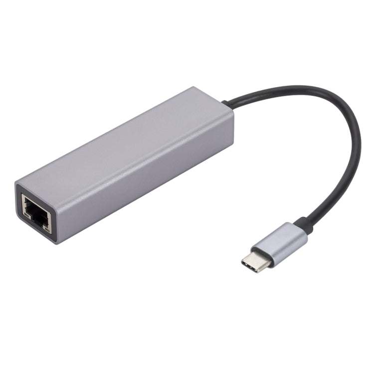 SL-030 USB-C / Type-C to Gigabit Ethernet RJ45 & 3 x USB 3.0 Adapter Converter HUB(Grey) - USB HUB by PMC Jewellery | Online Shopping South Africa | PMC Jewellery | Buy Now Pay Later Mobicred