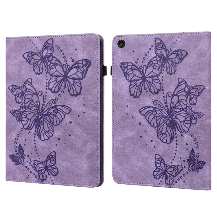 For Lenovo Tab M10 3rd Gen Embossed Butterfly Pattern Leather Tablet Case(Purple) - Lenovo by PMC TechLife | Online Shopping South Africa | PMC TechLife | Buy Now Pay Later Mobicred
