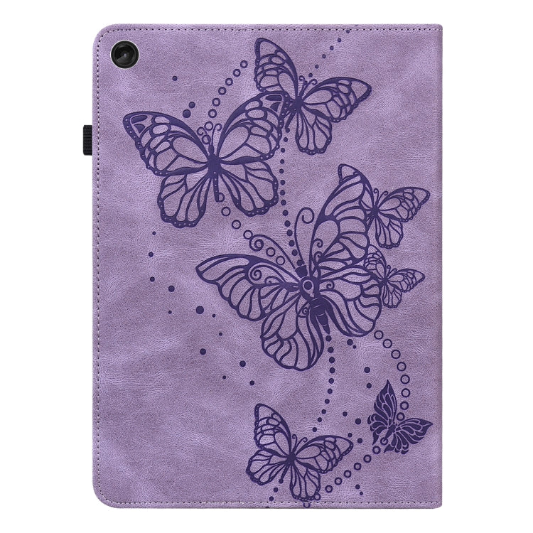 For Lenovo Tab M10 3rd Gen Embossed Butterfly Pattern Leather Tablet Case(Purple) - Lenovo by PMC TechLife | Online Shopping South Africa | PMC TechLife | Buy Now Pay Later Mobicred