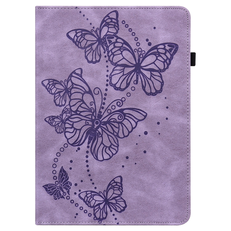 For Lenovo Tab M10 3rd Gen Embossed Butterfly Pattern Leather Tablet Case(Purple) - Lenovo by PMC TechLife | Online Shopping South Africa | PMC TechLife | Buy Now Pay Later Mobicred