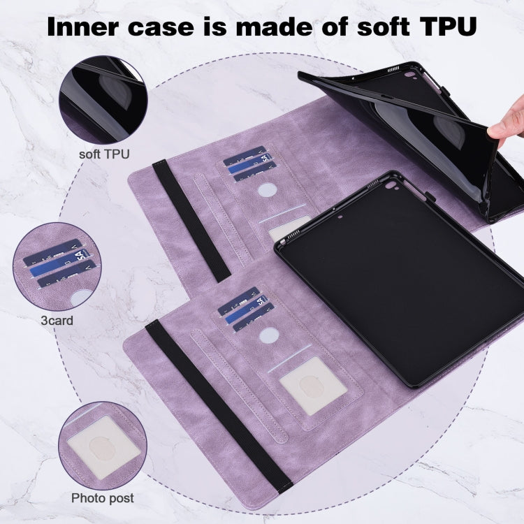For Lenovo Tab M10 3rd Gen Embossed Butterfly Pattern Leather Tablet Case(Purple) - Lenovo by PMC TechLife | Online Shopping South Africa | PMC TechLife | Buy Now Pay Later Mobicred