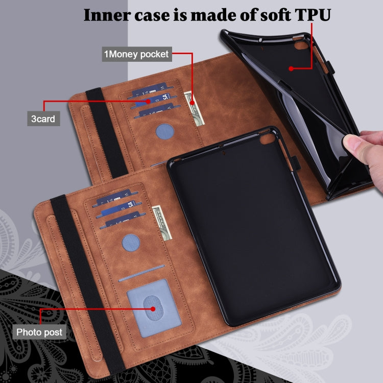 For Lenovo Tab M10 3rd Gen Lace Flower Embossing Pattern Leather Tablet Case(Brown) - Lenovo by PMC TechLife | Online Shopping South Africa | PMC TechLife | Buy Now Pay Later Mobicred