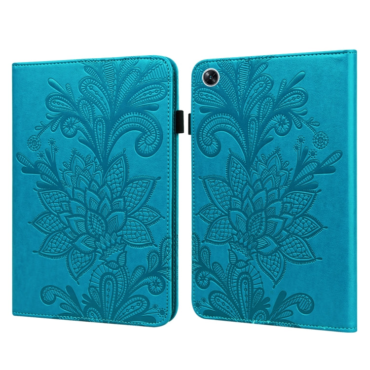 For OPPO Pad Air 2022 Lace Flower Embossing Pattern Leather Tablet Case(Blue) - free shipping - PMC TechLife - Order now!
