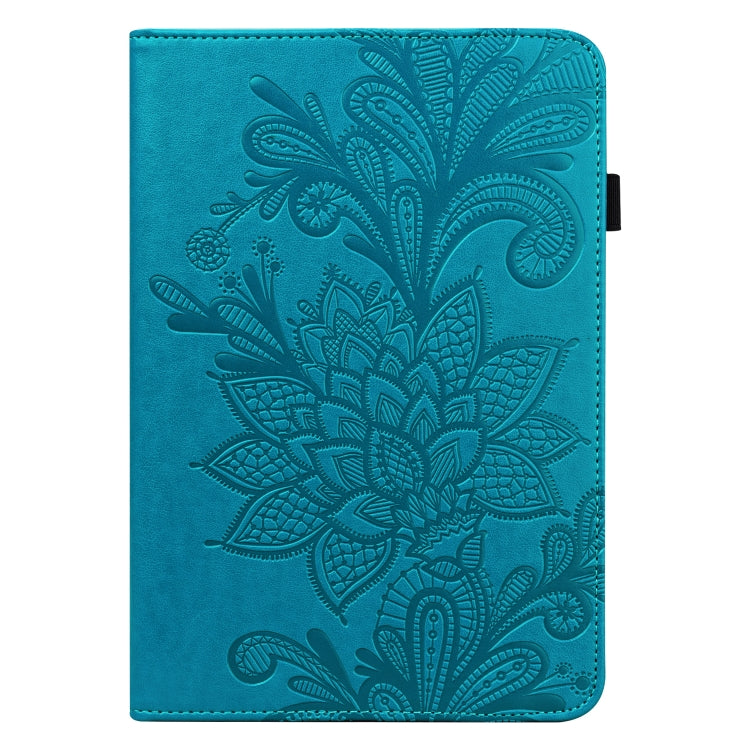 For OPPO Pad Air 2022 Lace Flower Embossing Pattern Leather Tablet Case(Blue) - free shipping - PMC TechLife - Order now!
