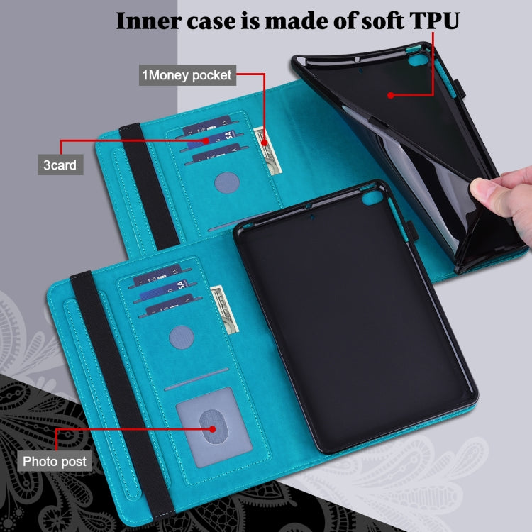 For OPPO Pad Air 2022 Lace Flower Embossing Pattern Leather Tablet Case(Blue) - free shipping - PMC TechLife - Order now!