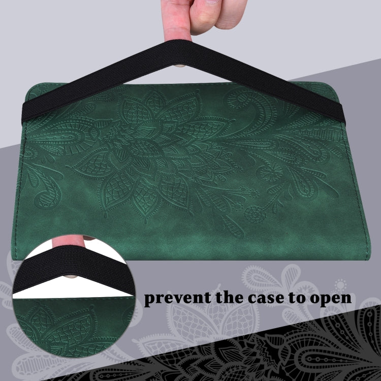 For OPPO Pad Air 2022 Lace Flower Embossing Pattern Leather Tablet Case(Green) - free shipping - PMC TechLife - Order now!